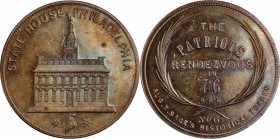 Augustus B. Sage Medals

"1776" (ca. 1858) Sage's Historical Tokens -- No. 6, State House, Philadelphia. Corrected RENDEZVOUS Die. Original. Bowers-...