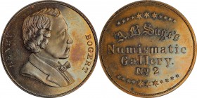 Augustus B. Sage Medals

Undated (1859) Sage's Numismatic Gallery -- No. 2, Henry Bogert. Original. Bowers-2. Die State I. Copper. Plain Edge. 30.8 ...