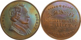 Augustus B. Sage Medals

Undated (1859) Sage's Numismatic Gallery -- No. 2, Henry Bogert. Original. Bowers-2. Die State I. Copper. Plain Edge. 30.8 ...