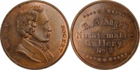 Augustus B. Sage Medals

Undated (1859) Sage's Numismatic Gallery -- No. 2, Henry Bogert. Original. Bowers-2. Die State I. Copper. Plain Edge. 30.7 ...