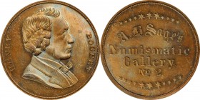 Augustus B. Sage Medals

Undated (1859) Sage's Numismatic Gallery -- No. 2, Henry Bogert. Original. Bowers-2. Die State I. Copper. Plain Edge. 30.8 ...