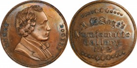 Augustus B. Sage Medals

Undated (1859) Sage's Numismatic Gallery -- No. 2, Henry Bogert. Original. Bowers-2. Die State I. Copper. Plain Edge. 30.8 ...