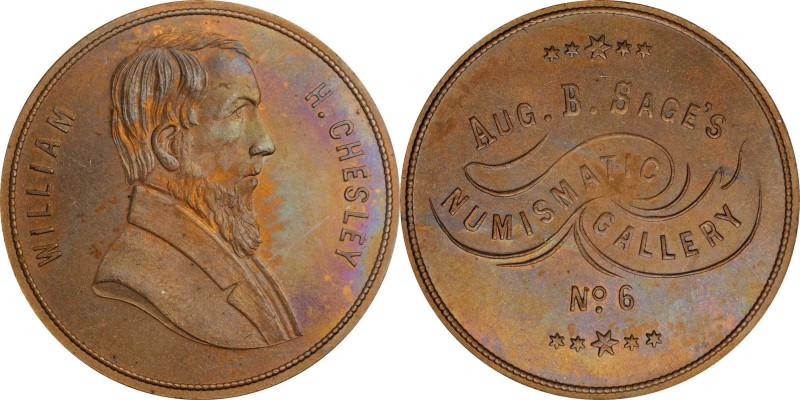 Augustus B. Sage Medals

Undated (1859) Sage's Numismatic Gallery -- No. 6, Wi...