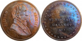 Augustus B. Sage Medals

Undated (1859) Sage's Numismatic Gallery -- No. 7, William H. Chesley. Original. Bowers-7. Die State I. Copper. Plain Edge....