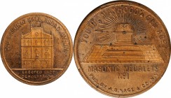 Augustus B. Sage Medals

"1856" (ca. 1870s) Sage's Masonic Medalets -- No. 1, Old Masonic Hall, Broadway, N.Y. Restrike. Bowers-1. Die State II (ear...