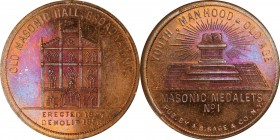 Augustus B. Sage Medals

"1856" (ca. 1870s) Sage's Masonic Medalets -- No. 1, Old Masonic Hall, Broadway, N.Y. Restrike. Bowers-1. Die State II. Cop...