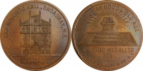 Augustus B. Sage Medals

"1856" (ca. 1870s) Sage's Masonic Medalets -- No. 1, Old Masonic Hall, Broadway, N.Y. Restrike. Bowers-1. Die State II. Cop...