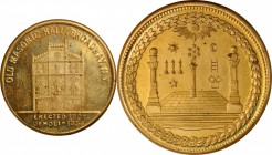 Augustus B. Sage Medals

"1856" (ca. 1870s) Wood's Old Masonic Hall / Pavilion, Three Columns Mule. Marvin-304. Brass. Plain Edge. 31.0 mm. Choice M...