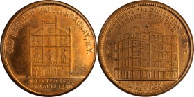 Augustus B. Sage Medals

1875 Wood's Old Masonic Hall / Masonic Temple Mule. Marvin-303. Copper. Plain Edge. 31.3 mm. Choice Mint State.

276.2 gr...