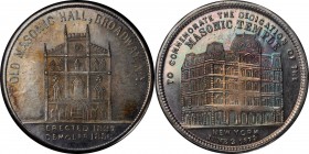 Augustus B. Sage Medals

1875 Wood's Old Masonic Hall / Masonic Temple Mule. Marvin-303. Silver. Plain Edge. 31.3 mm. Choice Mint State.

166.5 gr...
