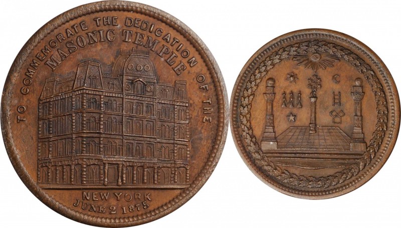 Augustus B. Sage Medals

1875 Masonic Temple / Pavilion, Three Columns Mule. M...