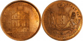Augustus B. Sage Medals

"1856" (ca. 1870s) Wood's Old Masonic Hall / Hollandsche Loge Mule. Marvin-302. Bowers Die State I. Copper. Plain Edge. 31....
