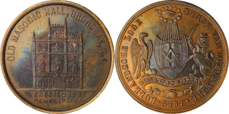 Augustus B. Sage Medals

"1856" (ca. 1870s) Wood's Old Masonic Hall / Hollands...