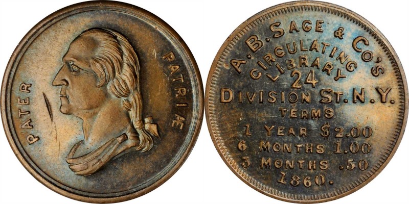 Augustus B. Sage Medals

1860 A.B. Sage & Co. Store Card. Miller-NY 758, Musan...