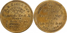 Augustus B. Sage Medals

1860/1859 A.B. Sage & Co. Store Card. Miller-NY 765. Brass. Plain Edge. 20.5 mm. Choice About Uncirculated.

From the Q. ...