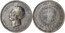 Joseph Merriam Medals

"1806" (ca. 1860) Edwin Forrest Commemorative Medal. White Metal. 31 mm. Schenkman-C10. AU-58 (PCGS).