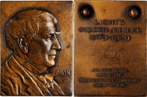 John R. Sinnock Medal

1929 Thomas Edison Light's Golden Jubilee Table Medal. Bronze. 58.5 mm x 76.5 mm. By John R. Sinnock. Extremely Fine.

Obv:...