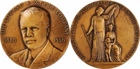John R. Sinnock Medal

1930 Edward A. Woods Company Medal. Bronze. 69 mm. By John R. Sinnock. Extremely Fine.

Obv: Bust of Edward Woods half left...