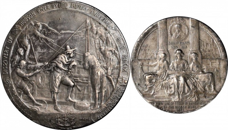 Art Medals - ANS Medals

1909 Hudson-Fulton Medal. Sterling Silver. 51 mm. 67....