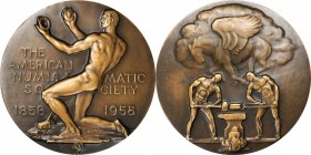 Art Medals - ANS Medals

1958 ANS Centennial Medal. Bronze. 89 mm. By Laura Gardin Fraser. Miller-48. Mint State.

From the Richard Jewell Collect...