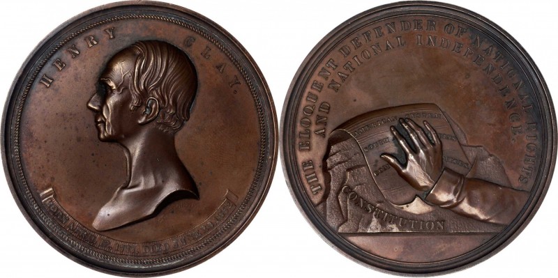 Personal Medals

"1852" Henry Clay Memorial Medal. Bronzed Copper. 76.5 mm. Ju...