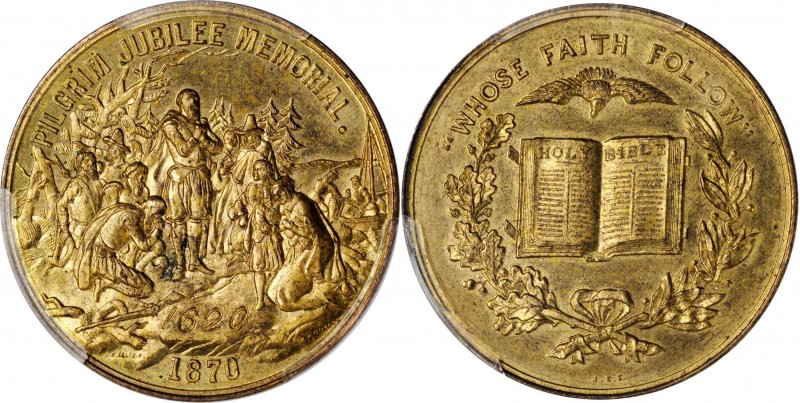 So-Called Dollars

1870 Pilgrim Jubilee Memorial Medal. Brass. 37 mm. HK-15. R...