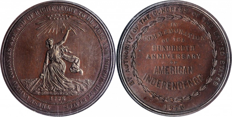 So-Called Dollars

1876 U.S. Centennial Exposition. Official Medal. Bronze. 38...