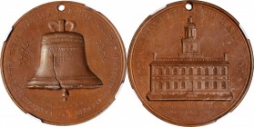 So-Called Dollars

1876 U.S. Centennial Exposition. Liberty Bell-Independence Hall Dollar. Copper. 38 mm. HK-25. Rarity-5. Pointed 6s. MS-65 BN (NGC...