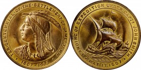 So-Called Dollars

1907 Jamestown Tercentennial Exposition. Official Medal. Gilt Bronze. 34 mm. HK-347. Rarity-4. Mint State.

Collector tag with ...