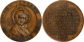 So-Called Dollars

1922 Rogers Bros., 75th Anniversary Medal. Bronze. 34 mm. HK-737. Rarity-4. About Uncirculated.

Collector tag with attribution...
