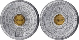 So-Called Dollars

Undated (1897) Bickford Dollar. Aluminum, Brass Center. 28 mm. HK-835. Rarity-5. MS-63 (NGC).