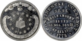 So-Called Dollars

"1778" (ca. 1890s) Confederation Dollar. White Metal. 39 mm. HK-866, DeLorey Dickeson-3. Rarity-7. MS-63 (PCGS).