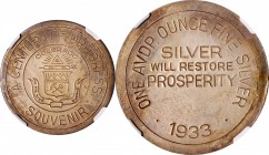 So-Called Dollars

1933 Colorado's "Century of Progress" Dollar. Type II. Silver. 38 mm. HK-868. Rarity-5. MS-64 (NGC).