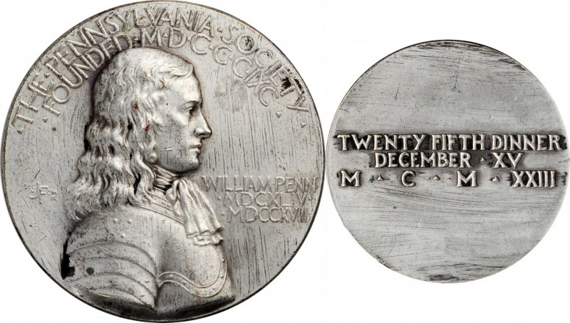 So-Called Dollars

1933 25th Dinner of the Pennsylvania Society Medal. Silvere...