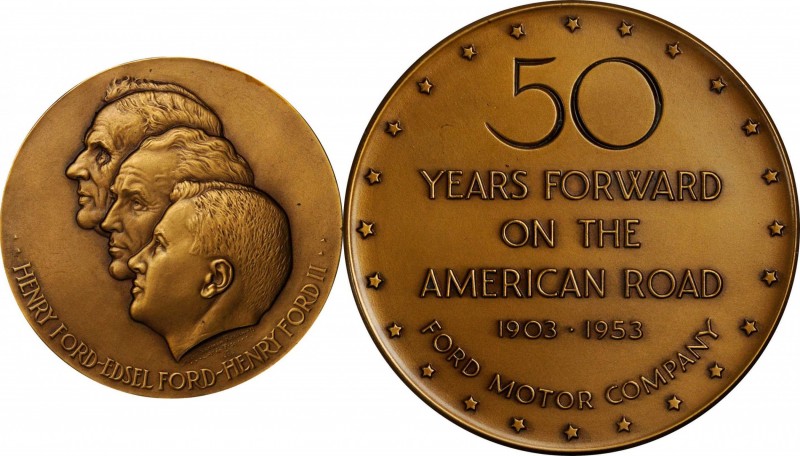 Industry and Commerce

1953 Henry Ford 50th Anniversary Medal. Bronze. 75.5 mm...