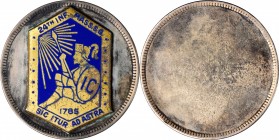 Militaria

24th Infantry Massachusetts State Guard Crest on a Morgan Silver Dollar. Silver, Brass and Enamel. 38 mm. Extremely Fine.

Made from a ...
