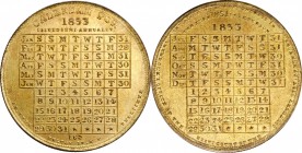 Miscellaneous Medals

New York--New York. 1853 J. B. Hyde Calendar Medal. Brass. 34 mm. Mint State.