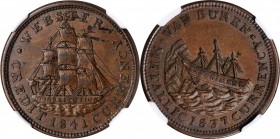 Hard Times Tokens

1841 Daniel Webster. HT-22, Low-64, DeWitt-CE 1838-6, W-11-650a. Rarity-1. Copper. Plain Edge. 29.5 mm. MS-62 BN (NGC).
