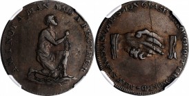 Hard Times Tokens

Great Britain--Middlesex. Undated (1790s) Am I Not a Man and a Brother Political Token. D&H-1038b. Copper. LANCASTER Edge. 28 mm....