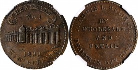 Hard Times Tokens

Massachusetts--New Bedford. 1833 Francis L. Brigham. HT-176, Low-73, W-MA-280-10a. Rarity-2. Copper. Plain Edge. 28.5 mm. EF-45 B...