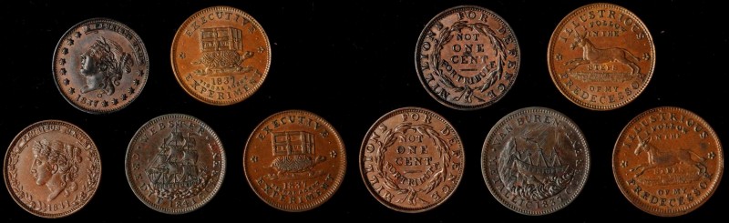 Hard Times Tokens

Lot of (5) Hard Times Tokens. Copper. Plain Edge.

Includ...