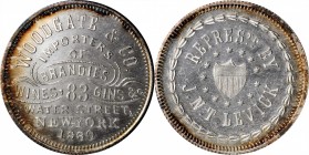 Merchant Tokens

New York--New York. 1860 Woodgate & Co. Miller-NY 969A. Silver. Reeded Edge. 28 mm. Mint State, Bent, Cleaned.

From the Q. David...
