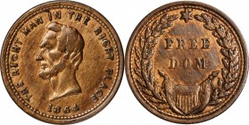 Patriotic Civil War Tokens

1864 Abraham Lincoln / Free Dom. Fuld-126/295 d, Cunningham 5-490CN, King-223, DeWitt-AL 1864-63. Rarity-6. Copper-Nicke...
