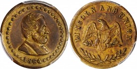 Patriotic Civil War Tokens

1864 Abraham Lincoln / Lincoln and Union. Fuld-128/289 b, Cunningham 5-670B, King-108, DeWitt-AL 1864-44. Rarity-3. Bras...