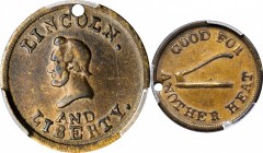 Patriotic Civil War Tokens

1864 Abraham Lincoln / Axe and Log. Fuld-133/458 b, Cunningham 5-960B, King-107, DeWitt-AL 1864-43. Rarity-5. Brass. Pla...