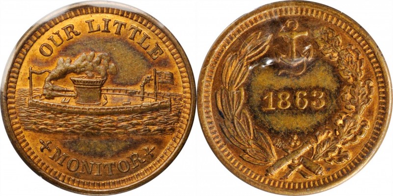 Patriotic Civil War Tokens

1863 Our Little Monitor / Anchor and Cannons. Fuld...