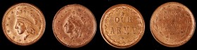 Patriotic Civil War Tokens

Lot of (2) Undated (1861-1865) Patriotic Civil War Tokens. Copper. Plain Edge. 19 mm. Choice Mint State.

Included are...