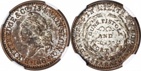 Civil War Store Cards

Ohio--Cincinnati. 1863 B. Kittredge & Co. Fuld-165CN-fp. Rarity-8. Silver-Plated Brass. Plain Edge. 19 mm. MS-62 (NGC).