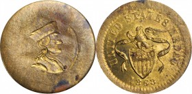 Civil War Store Cards

1863 Fuld Stock Die 1219 / Hub Punch of Fuld Stock Die 1150 Muling. Brass. Plain Edge. 19.5 mm. Mint State.

From the Q. Da...