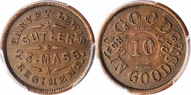 Sutler Tokens

Massachusetts. 23rd Massachusetts Infantry Regiment. Harvey Lewis. 10 Cents. Schenkman MA-23-10C (MA-B10C). Rarity-6. Copper. 19 mm. ...